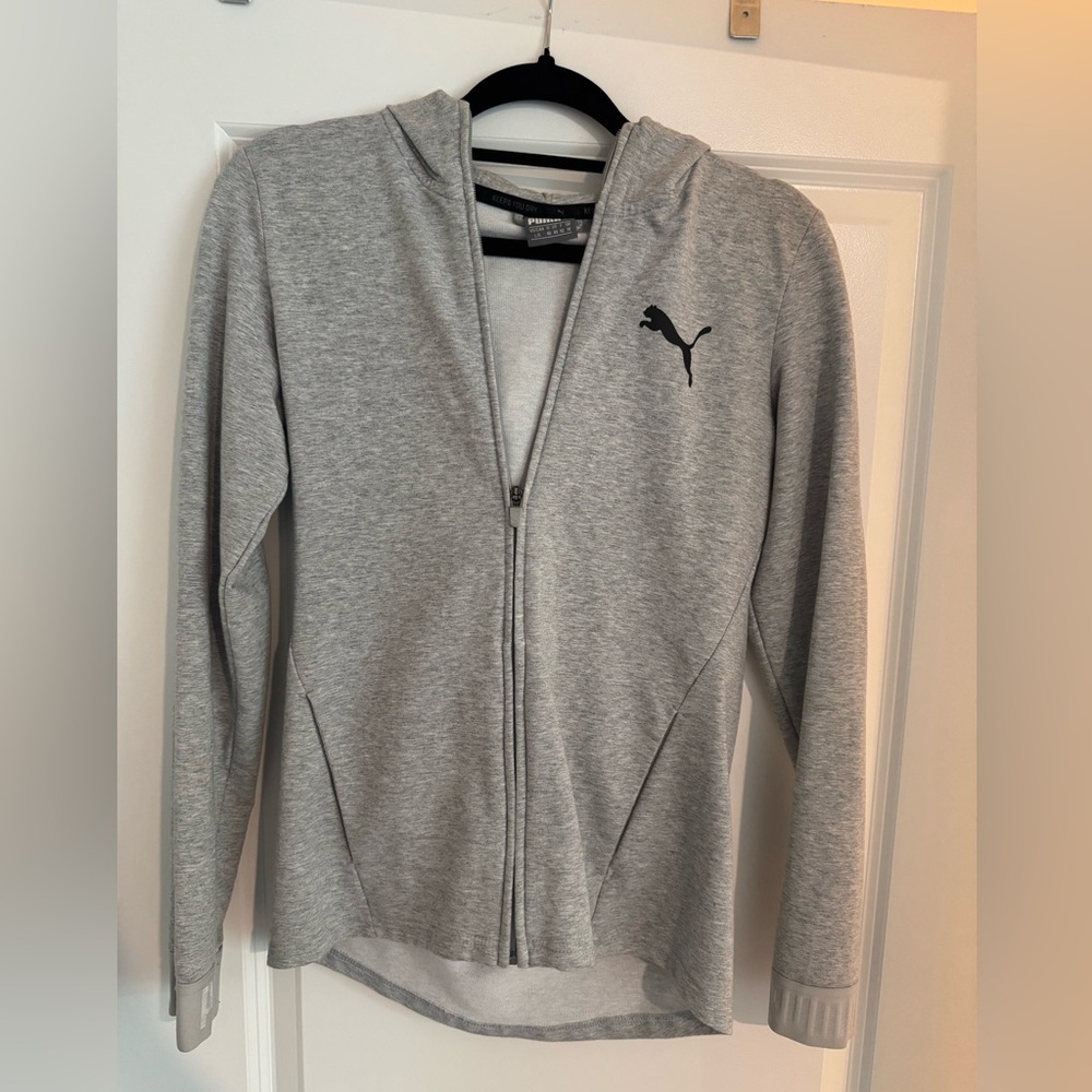 Puma Heather Gray Full-Zip Hoodie